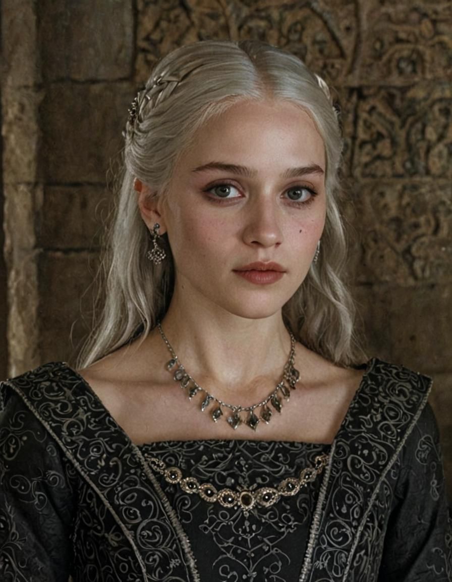 Princess Aemonda Targaryen in Medieval Attire, Photorealism