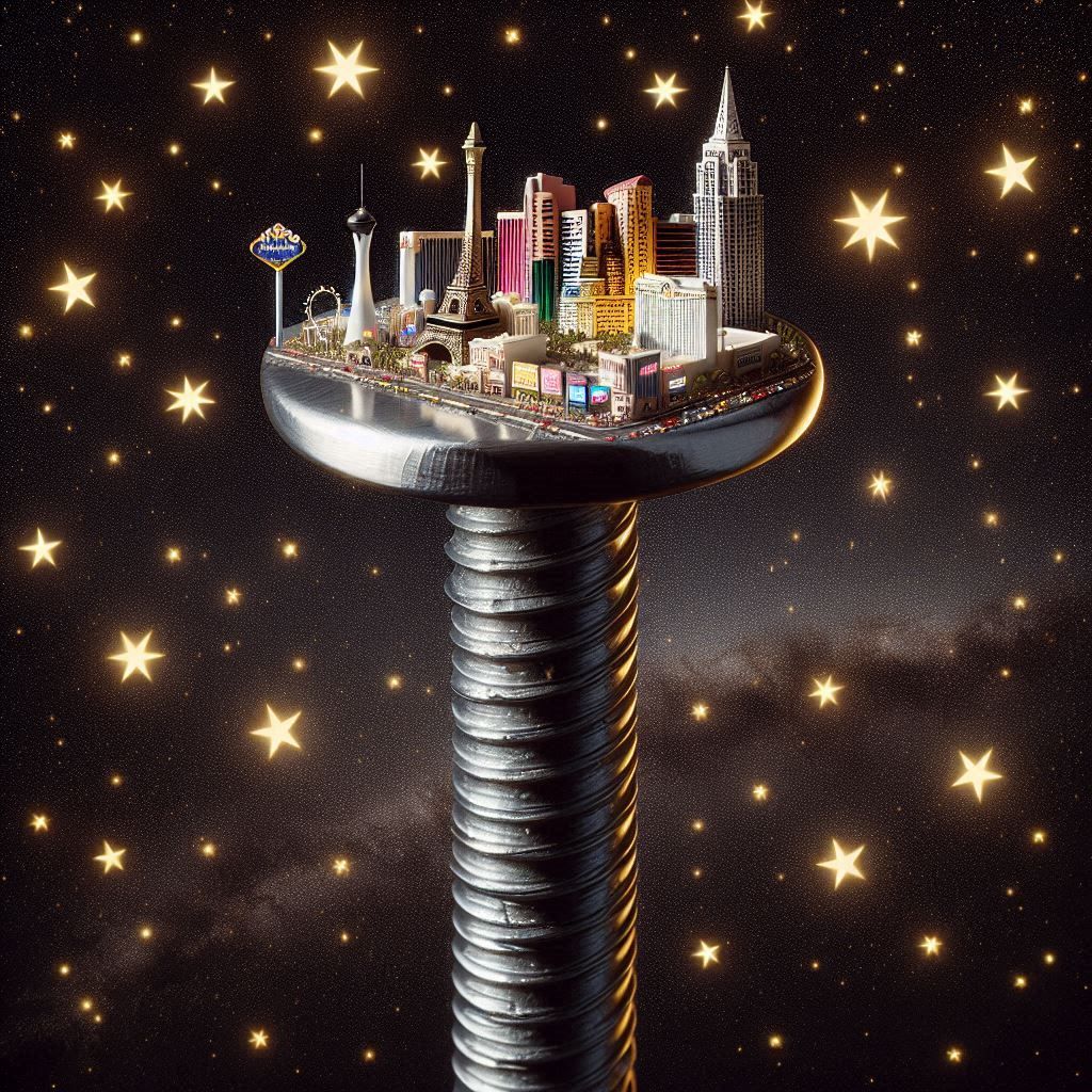 Miniature Las Vegas Strip in Night on a Nail 1