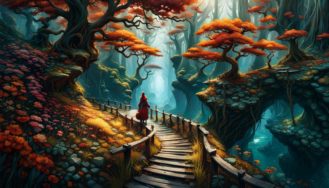 A very long path .. A breathtaking masterpiece fantasycore artwork by Android Jones, Jean Baptiste monge, ...  by @Jokavld