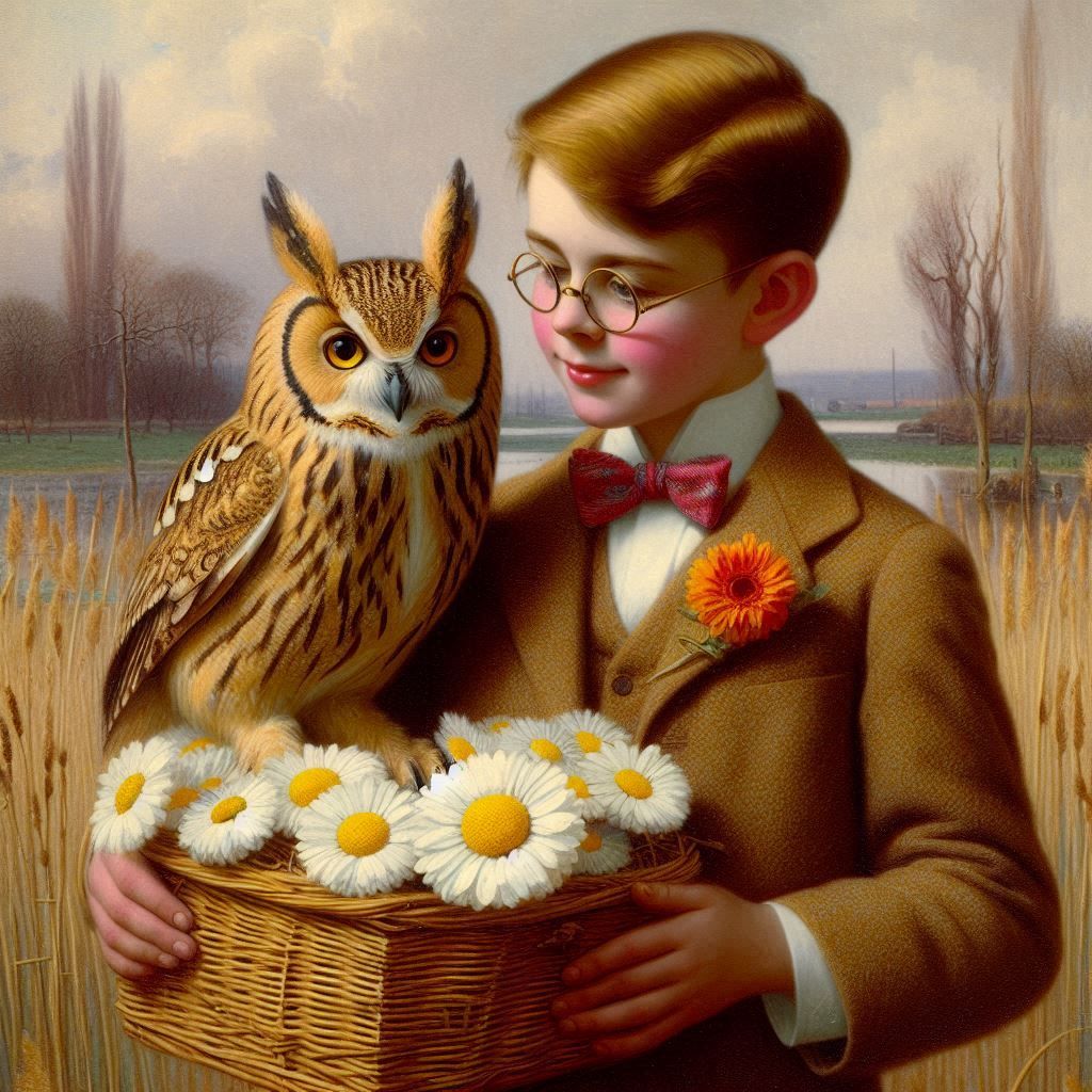 Collecting Spring Flowers with my Owl Friend