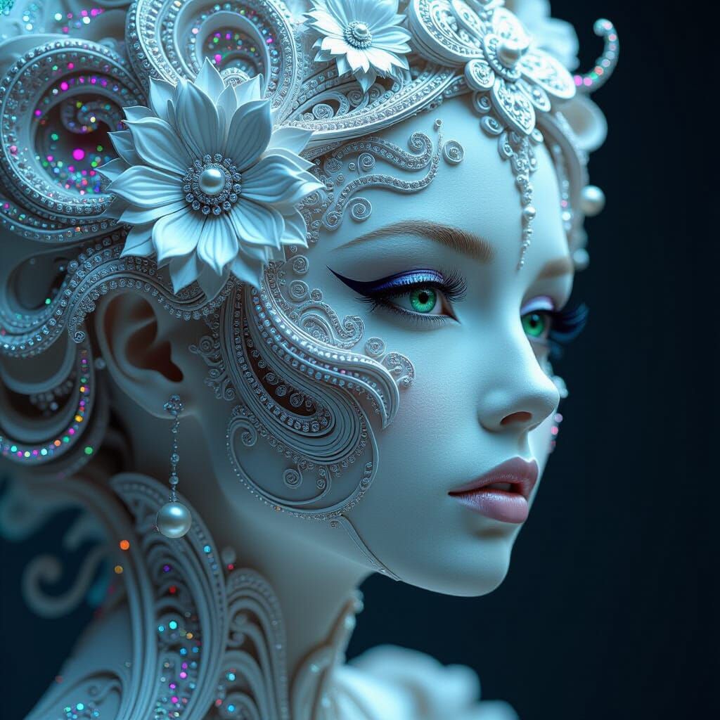 The Porcelain Queen of Silver Dreams...  by @AiChitro