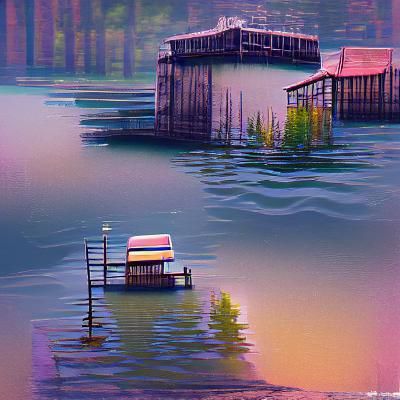 nostalgic dock on the lake