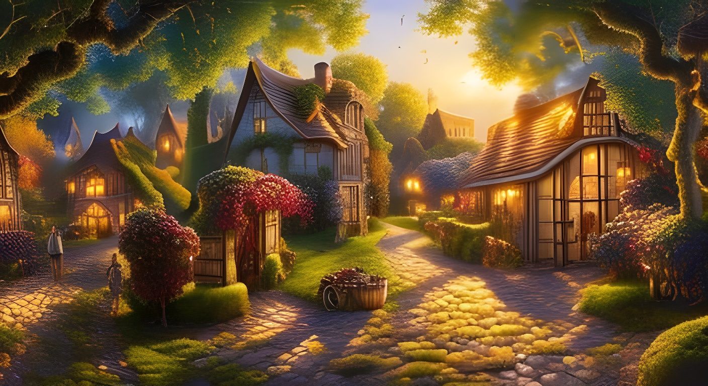 Cozy medieval village - AI Generated Artwork - NightCafe Creator