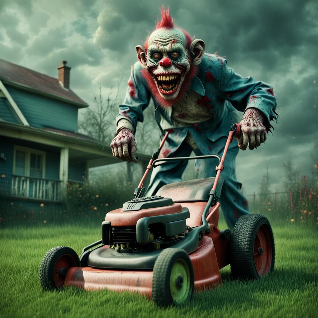 Elderly Zombie Monkey Monster Clown Grinning Maniacally And ...
