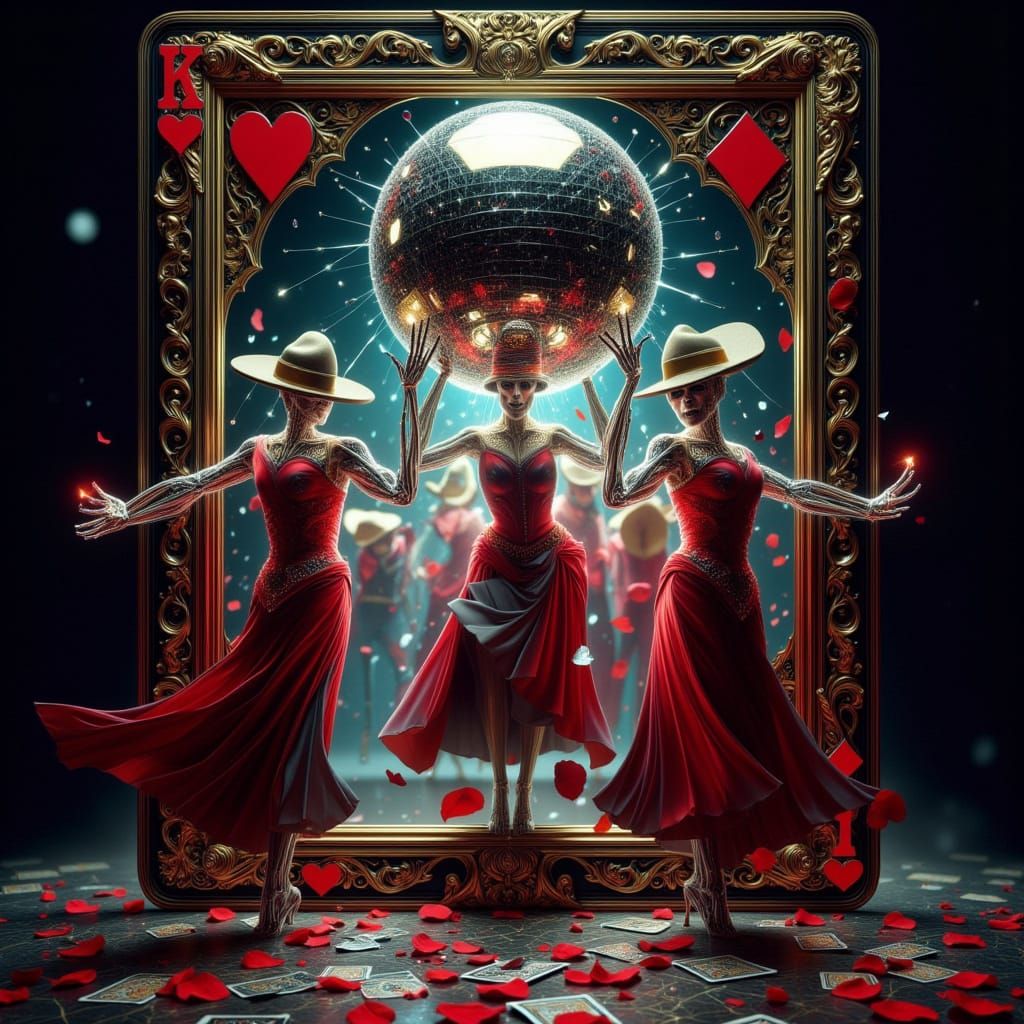  "portrait queen of clubs stepping out of a playing card, pack of playing cards motion blur magic, Eldritch, sparkling, Q", intricately deta...