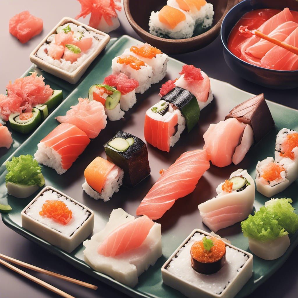 AI Generated Sushi Roll Still Life