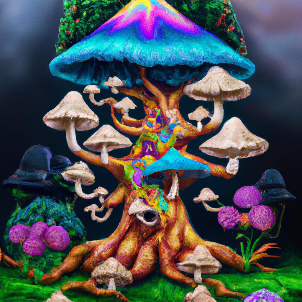 psychedelic mushroom tree