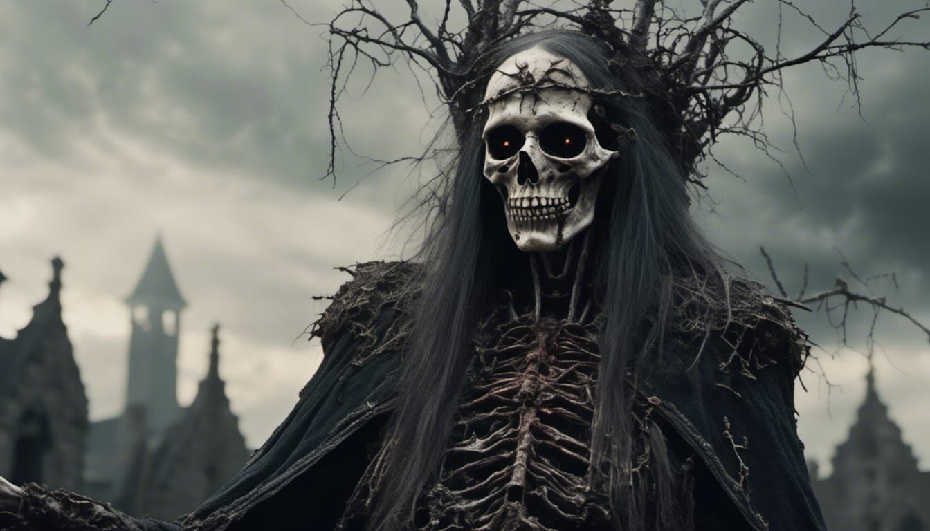 Undead Necromancer hyper-realistic, ultra resolution, creepy, dark, witchcore <lora:Dark fantasy realism:1.0>