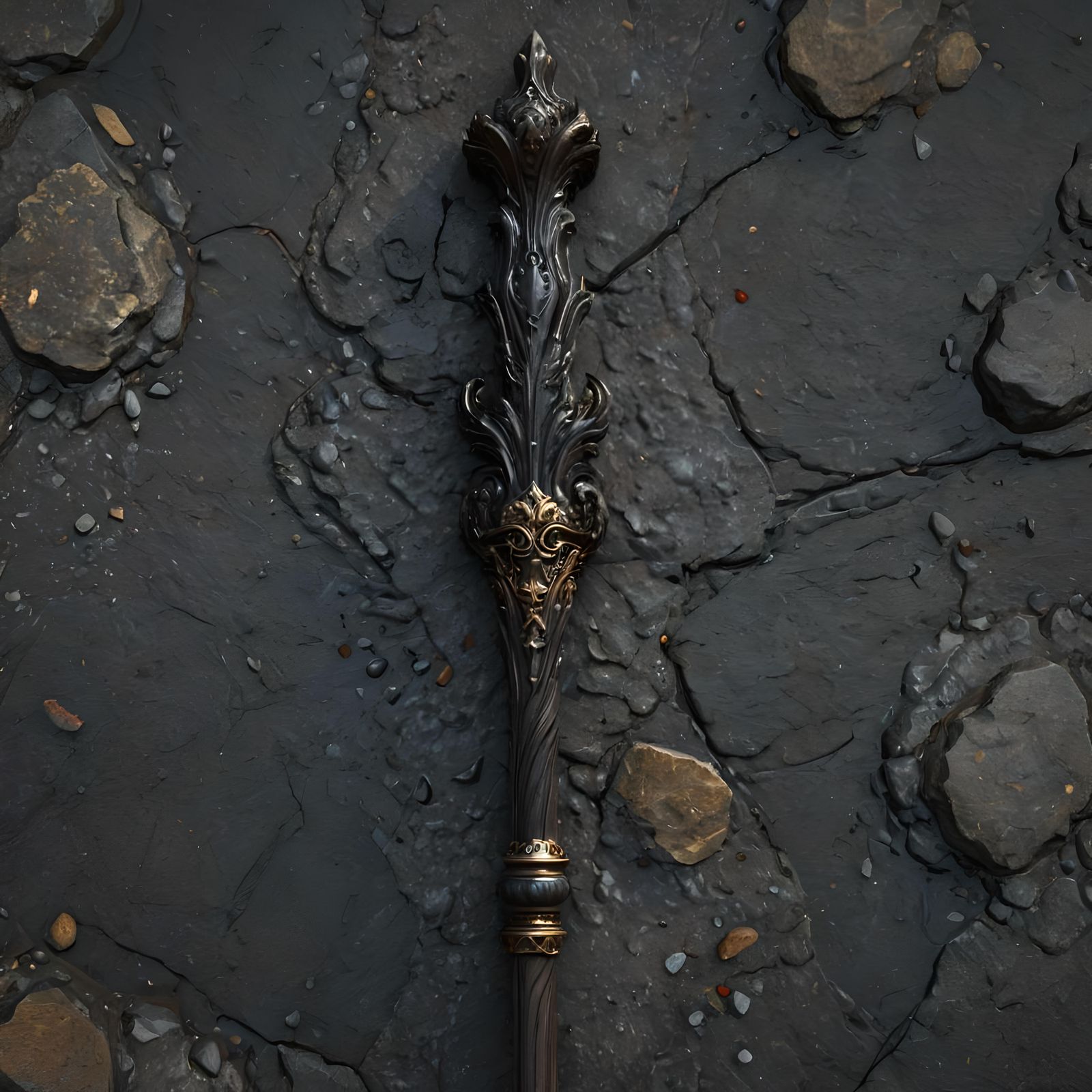 Dark Wooden Staff