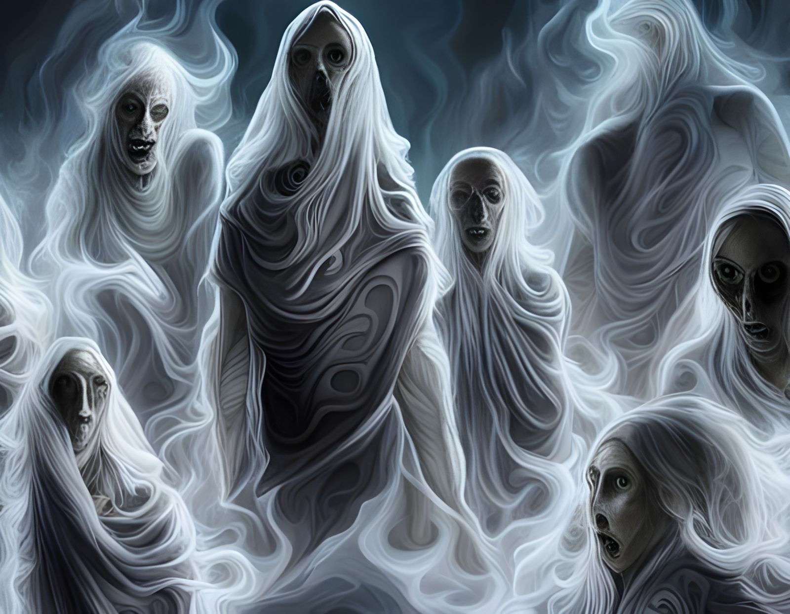 several anguished ghosts  by @Eroca