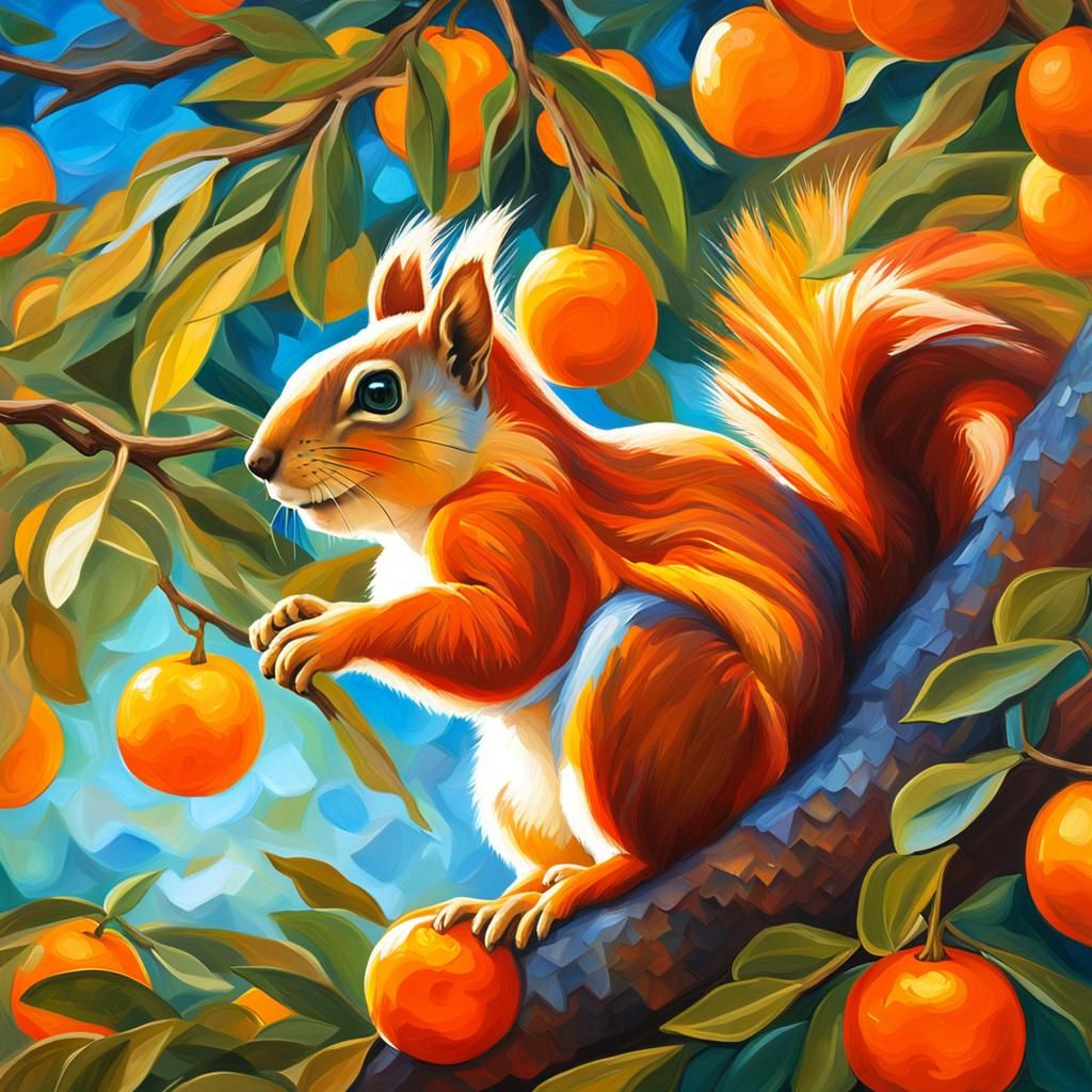 An orange squirrel - AI Generated Artwork - NightCafe Creator