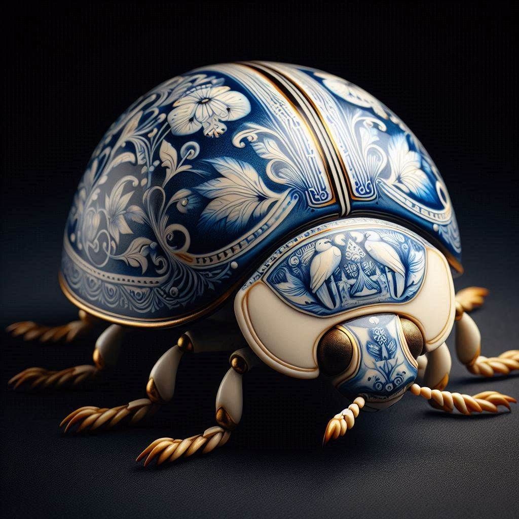 Delft blue ladybug