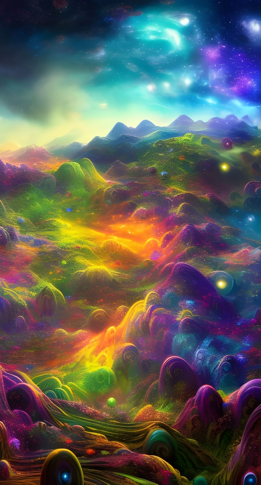 Rolling Psychedelic Hills  by @Answer42
