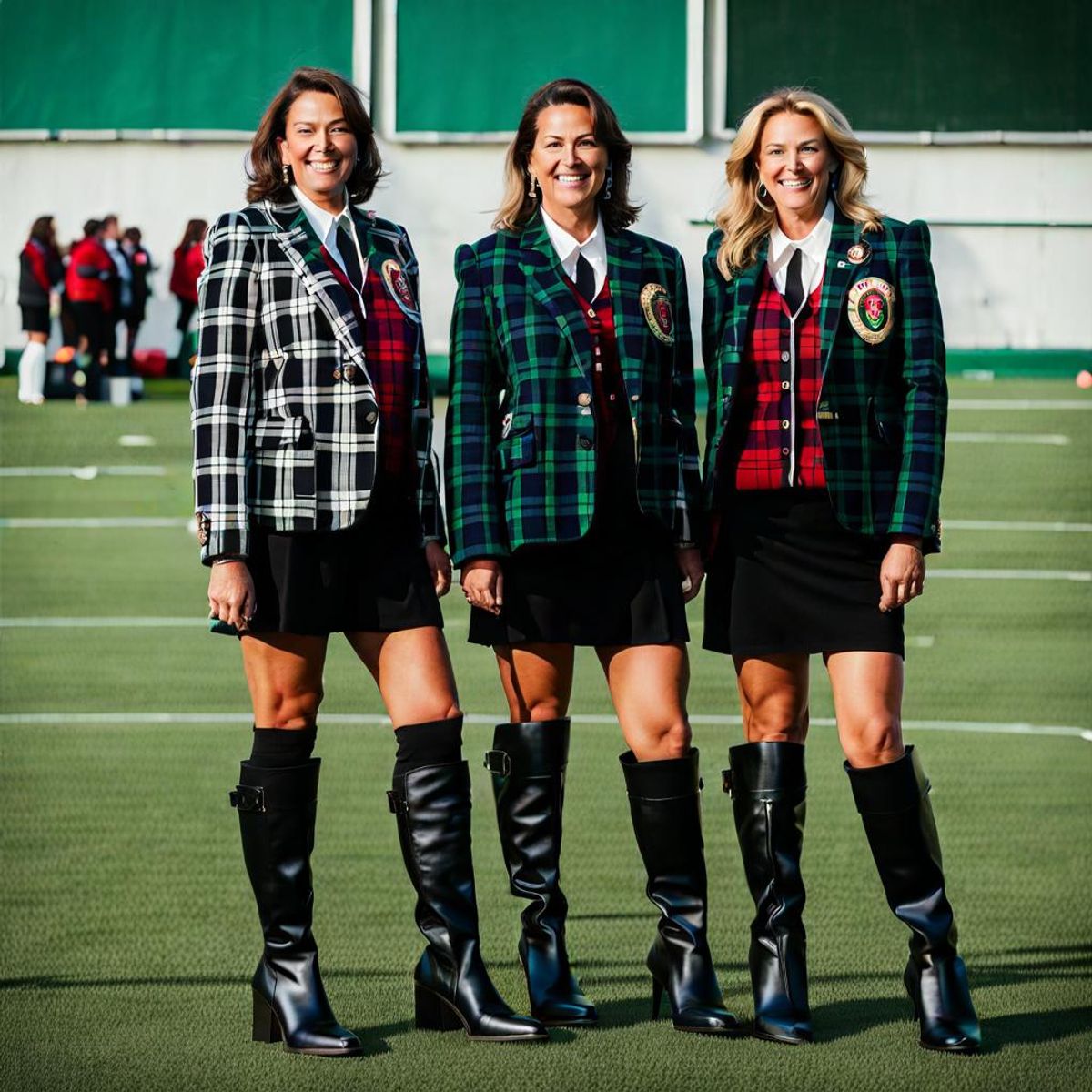 Women In Plaid Crested Blazers - Ai Generated Artwork - Nightcafe Creator