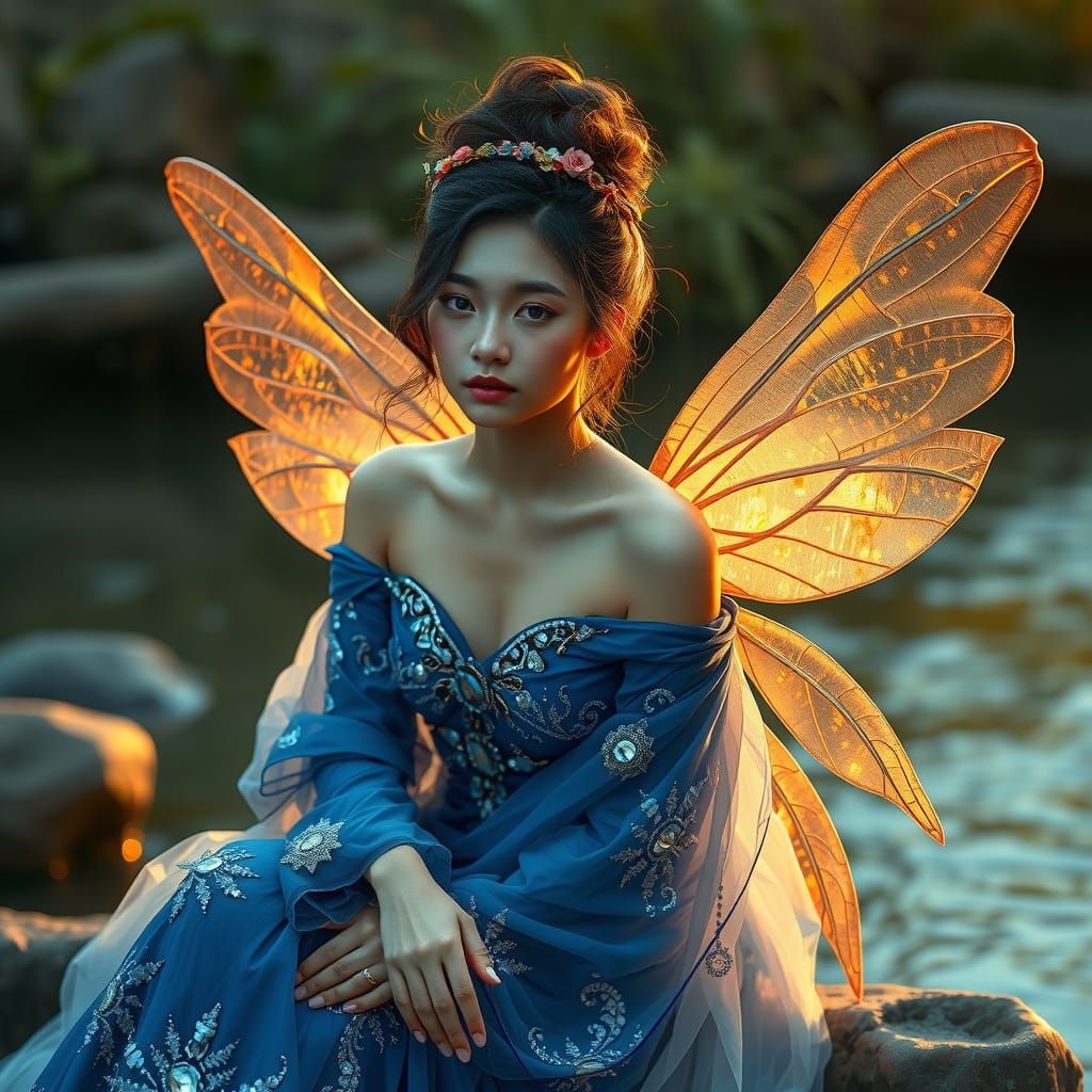 Fairy by a river  by @Xintie