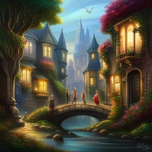 A magical city full of enchanting flora and fauna, a lush an...
