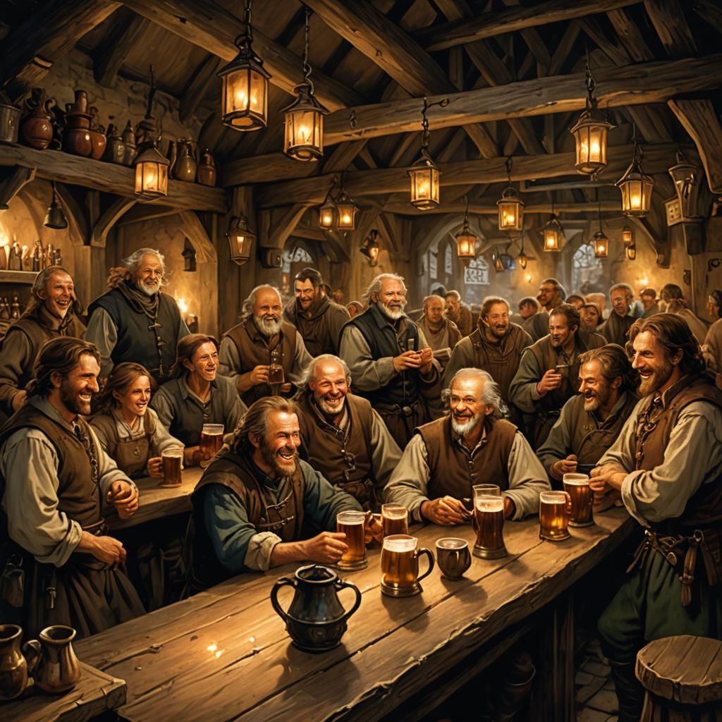 Inside a medieval Tavern