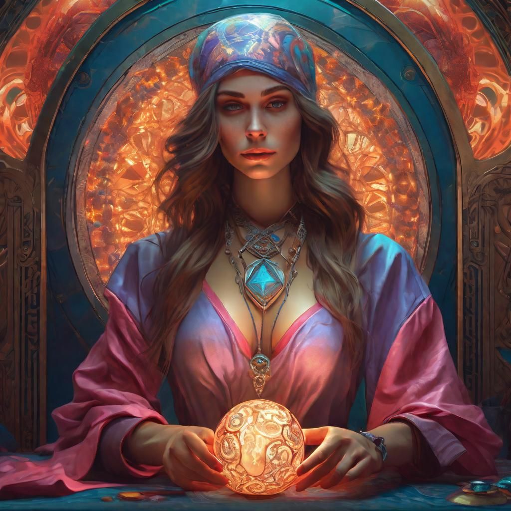 beautiful fortune teller girl 8k resolution concept art intricately ...