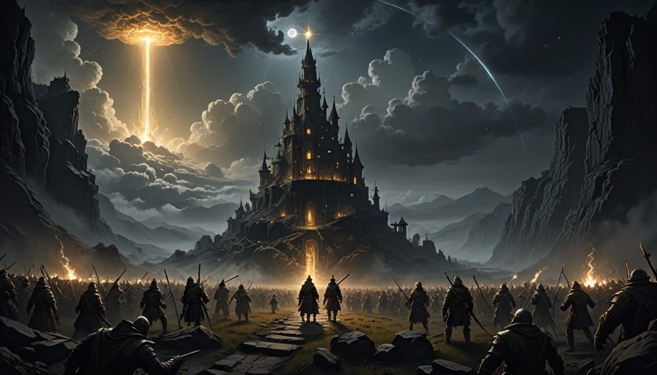 Radiant Beacon Illuminates the Darkened Landscape