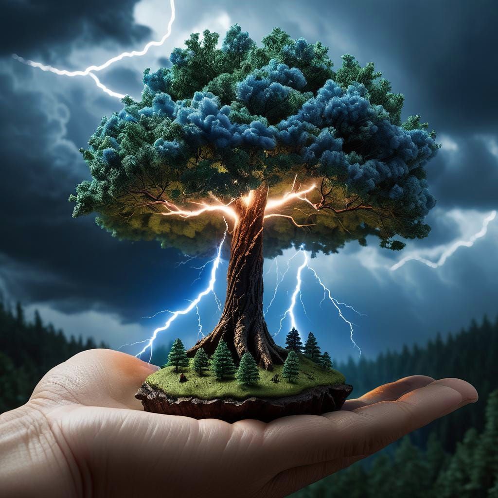 A rarely seen miniature lightning tree