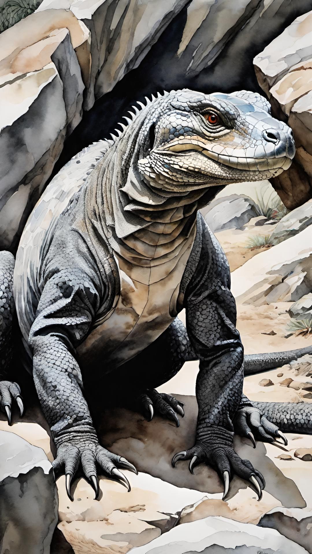 Majestic Komodo dragon on Komodo Island