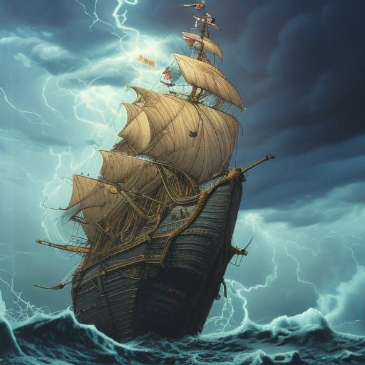 The Flying Dutchman ship - AI Generated Artwork - NightCafe Creator