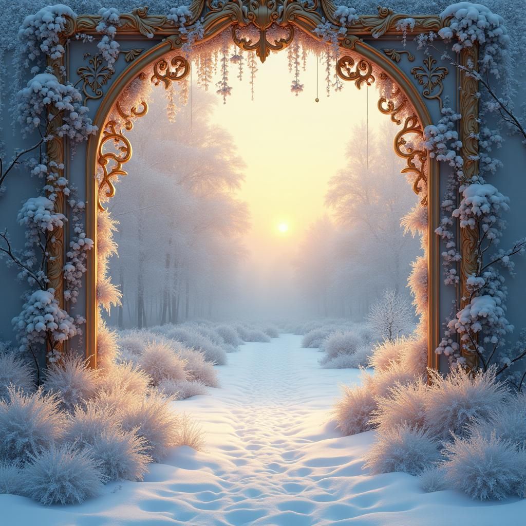 WITHIN THE BOUNDARY OF A WINTER ICY MAGICAL FRAME, A BEAUTIF...