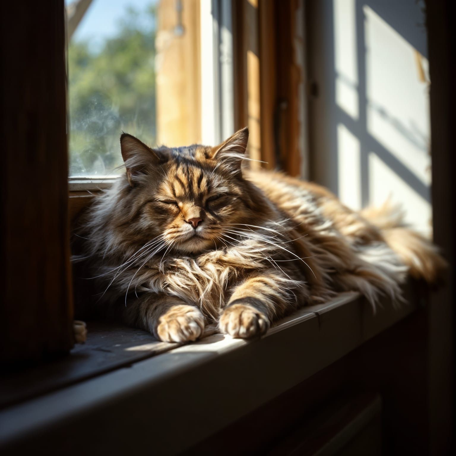 DC911 - Fluffy Kitty Enjoying Sun Through Window  by @paulie