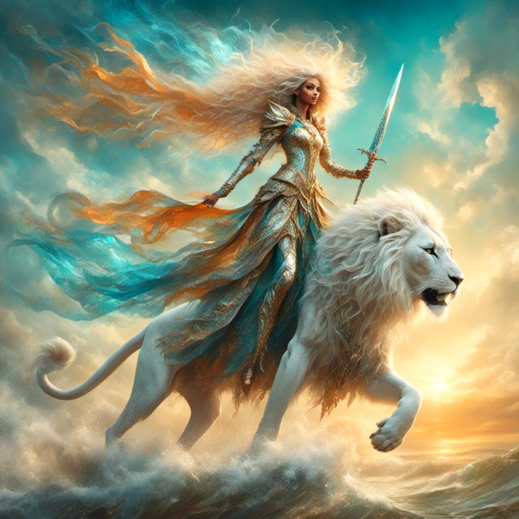 <lora:Ethereal Magic:1.0> <lora:Absolute Beauty:1.0> <lora:White Fantasy:1.0> <lora:Decadence 2:1.0> Low shot. Beautiful Warrior princess An...