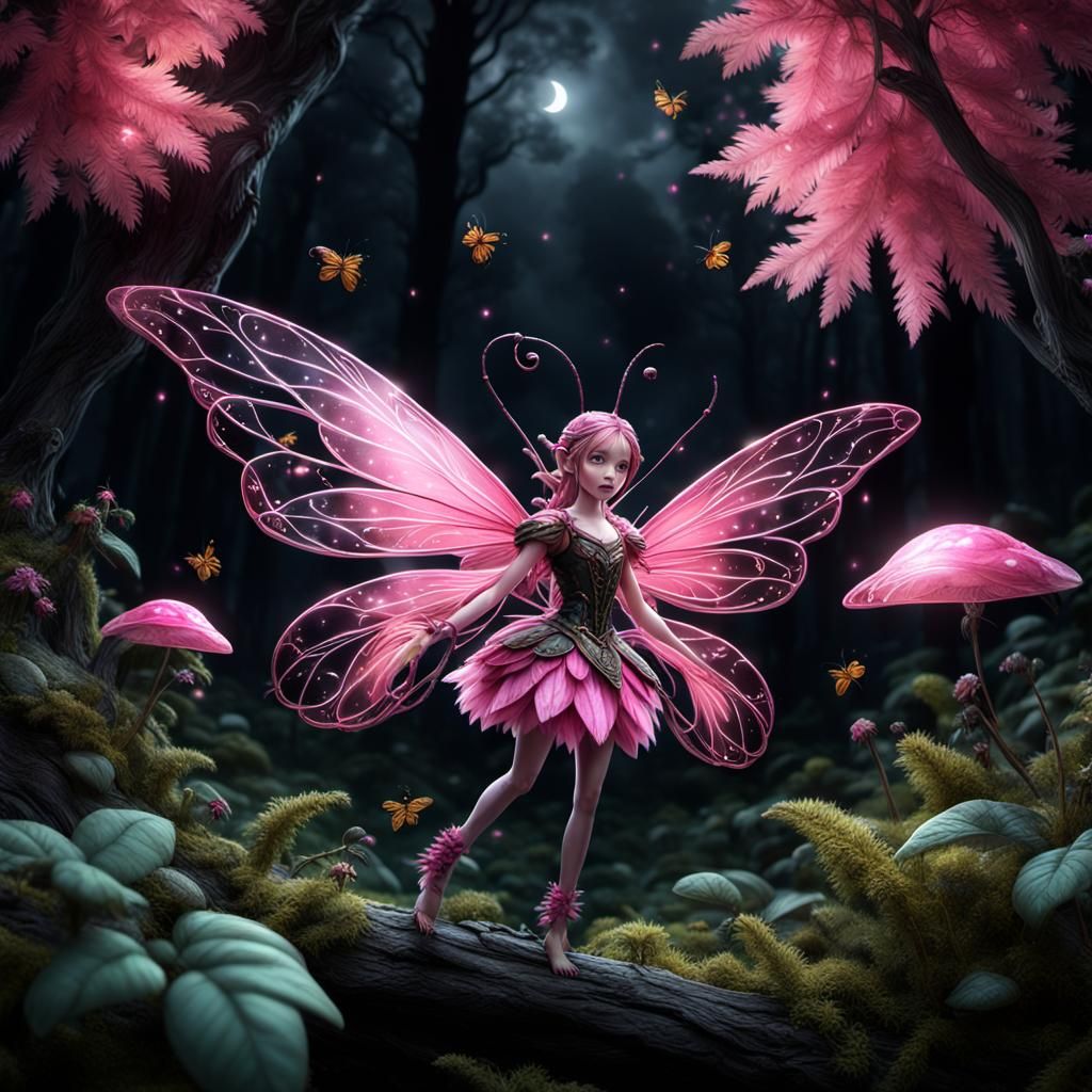 beautiful pink fairy