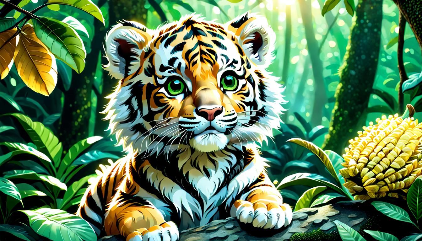 Baby Tiger in the Jungle  by @Hunter