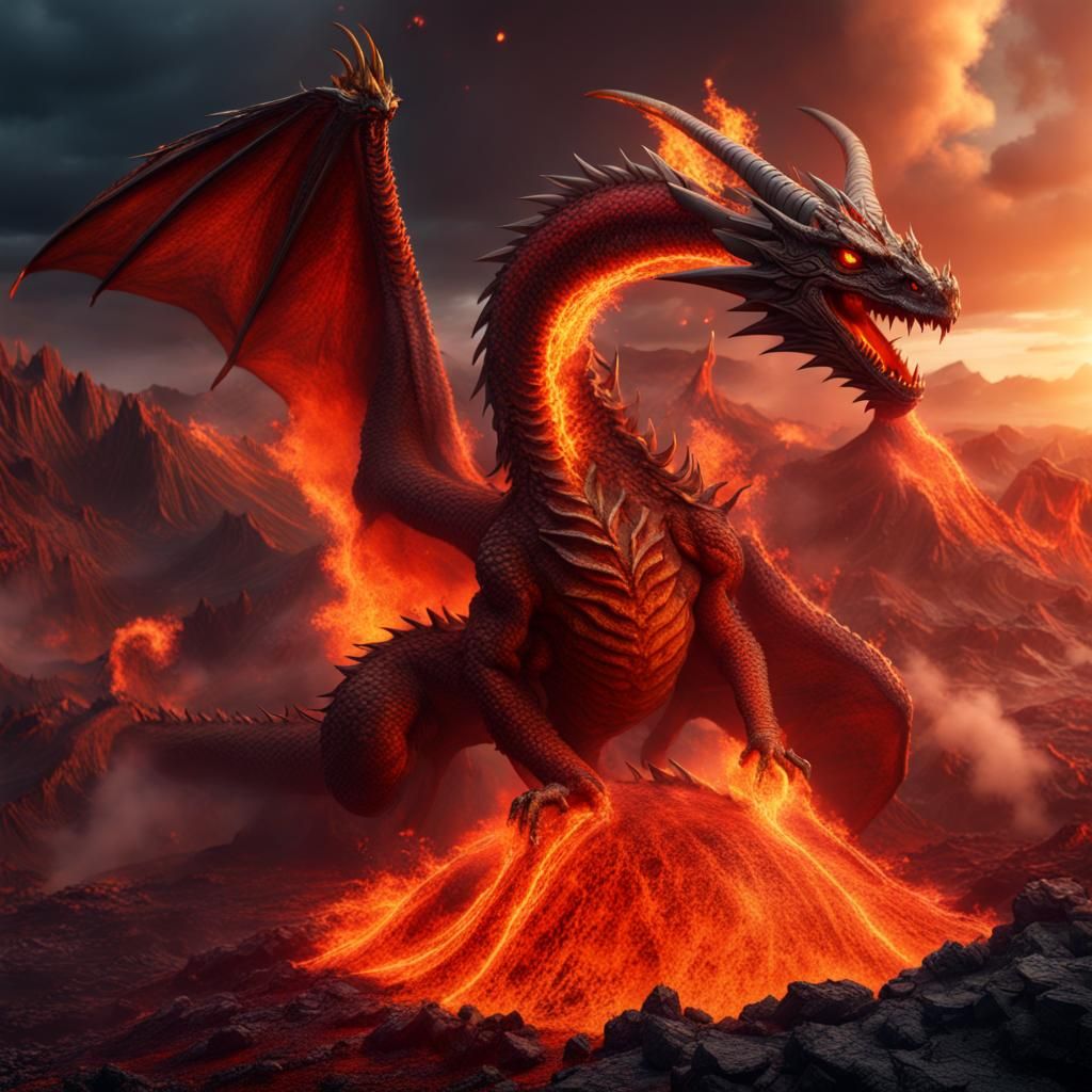 Fire Dragon Ai Generated Artwork Nightcafe Creator