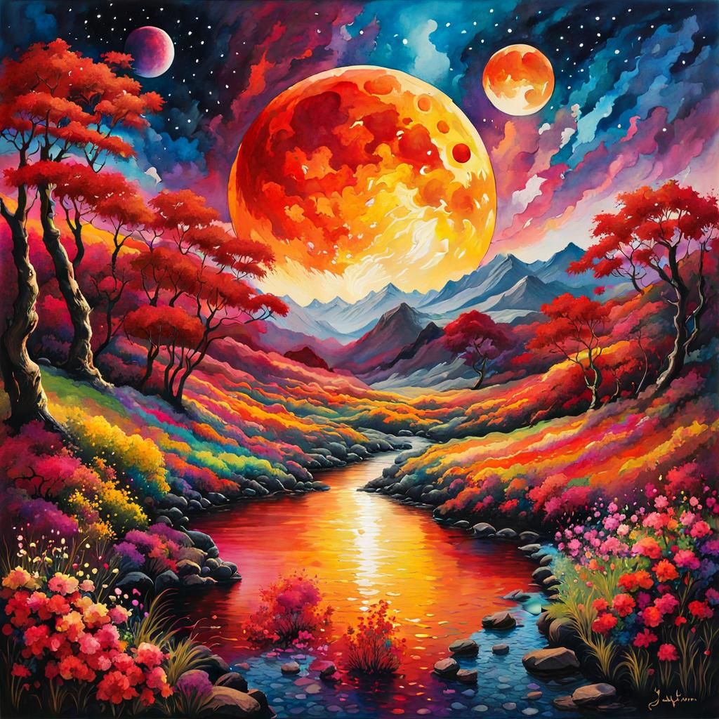 blood moon landscape