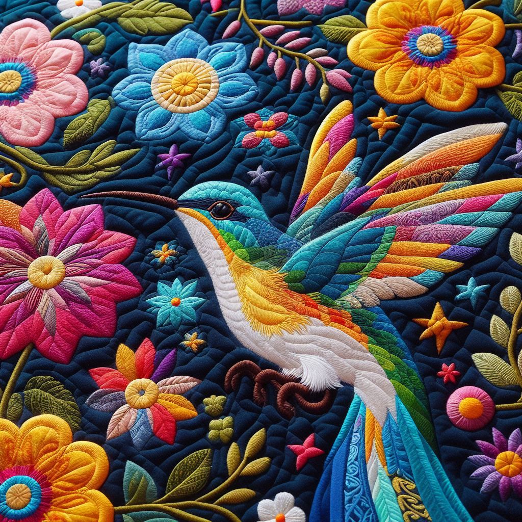 Quilt humming bird