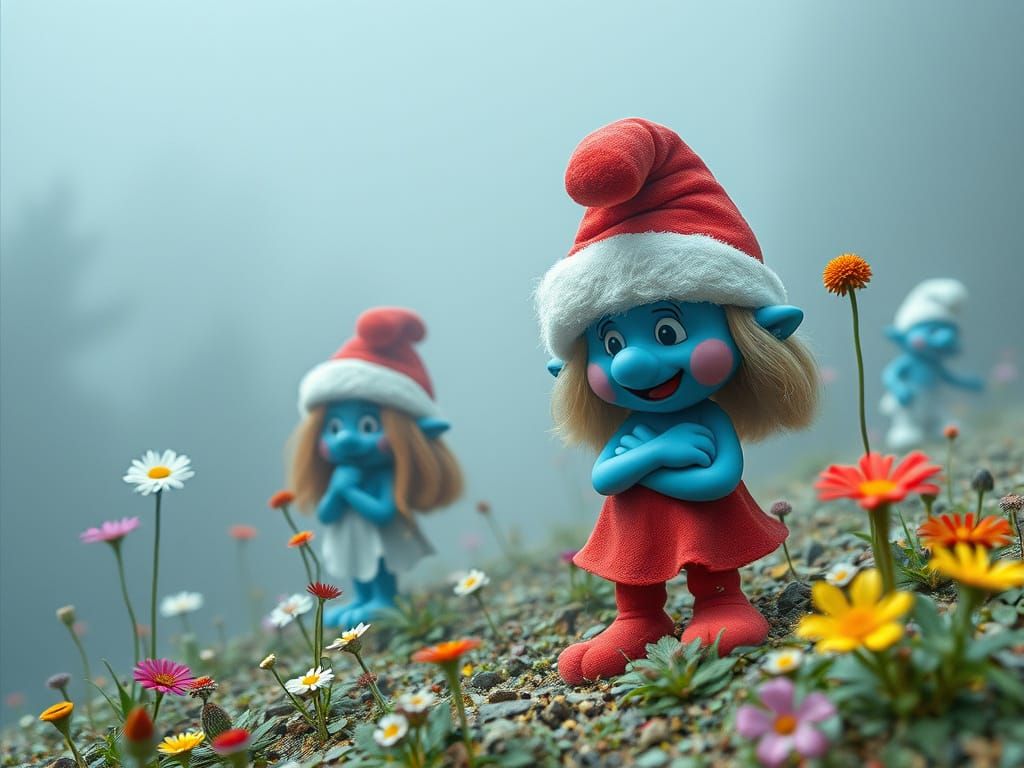 Smurfs in meadow
