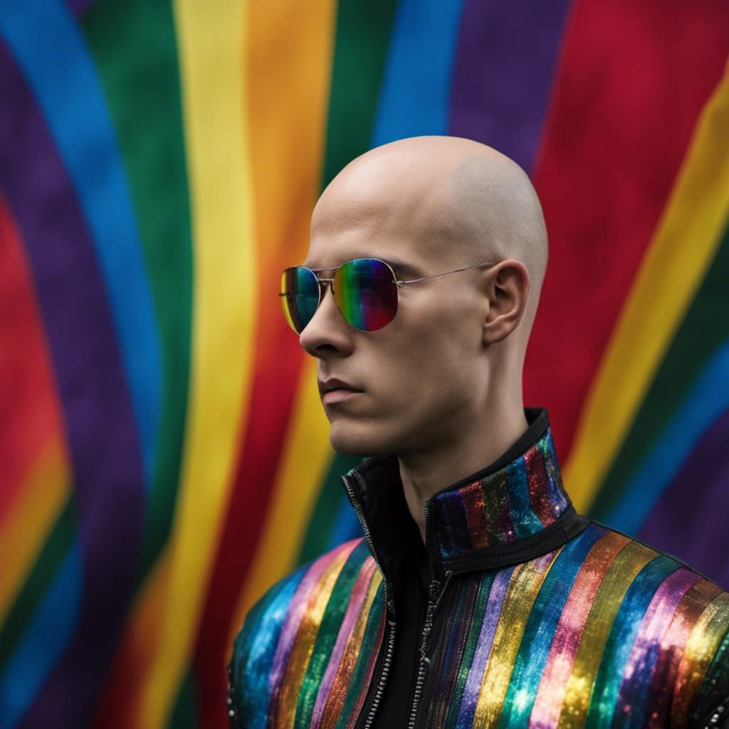 Rainbow man glitter outfit AI Generated Artwork NightCafe Creator