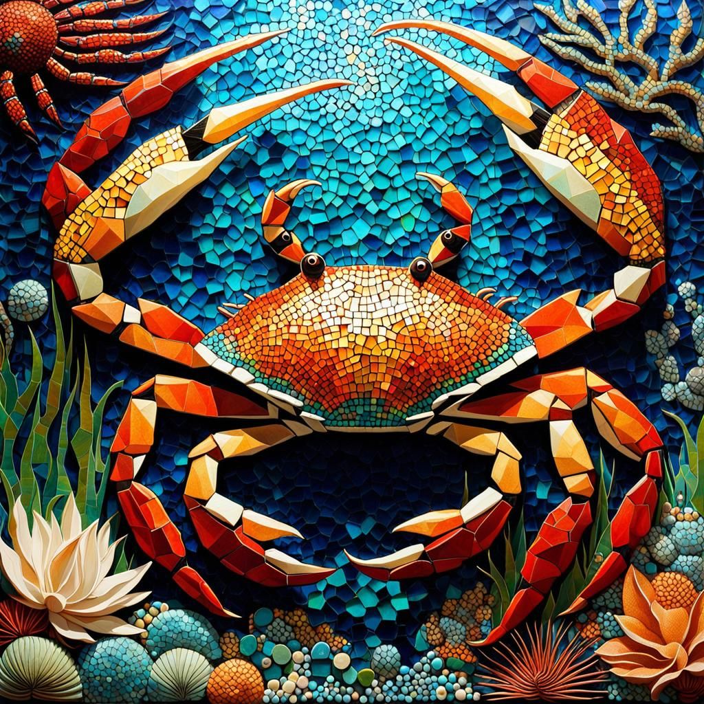 Crab Mosaic  by @JokeStirrer