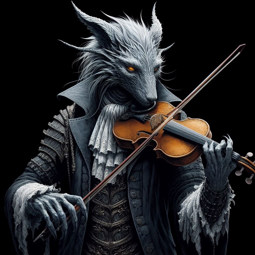 Creatures playing a violin Series