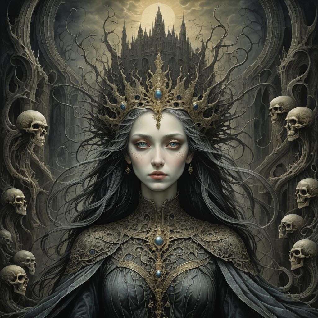 “Queen of Shadows” epic dark fantasy masterpiece by Gustave ...