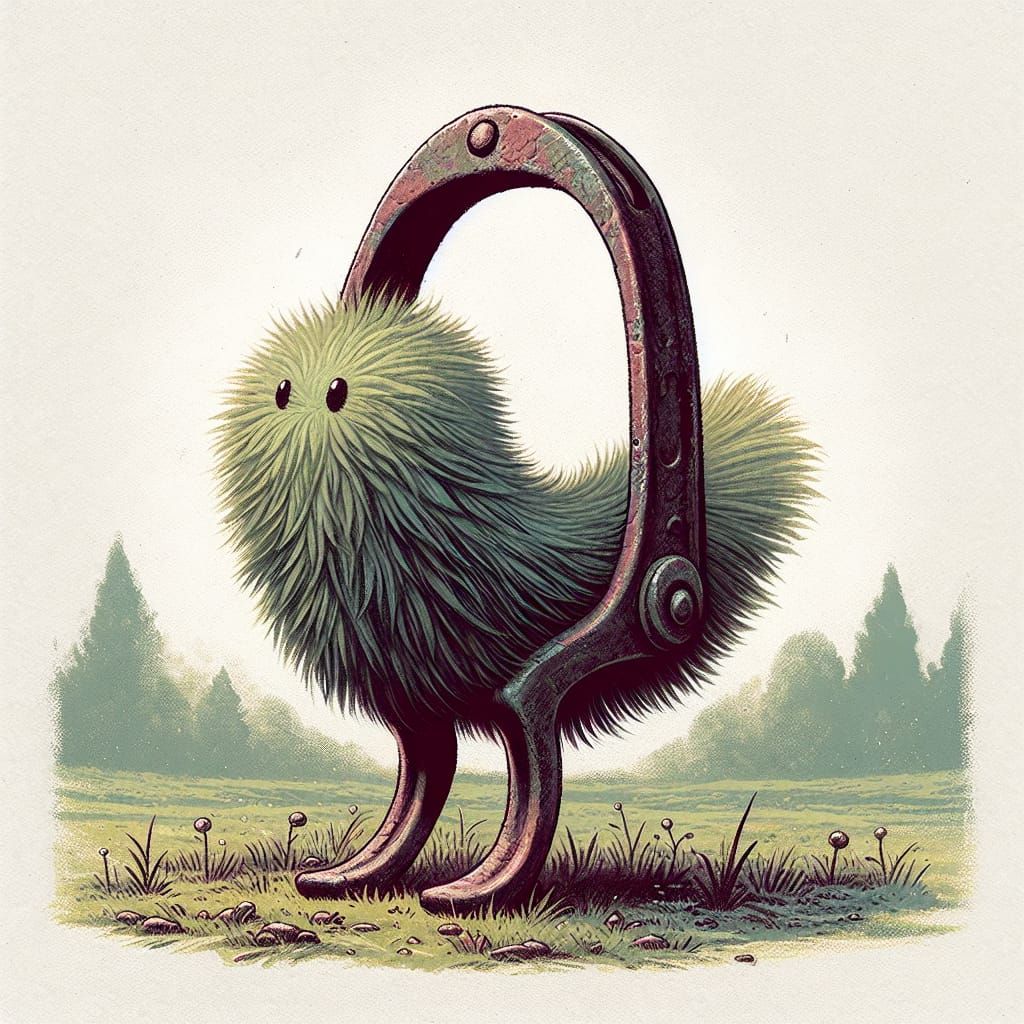 Abumi-guchi A small furry creature formed from the stirrup o...