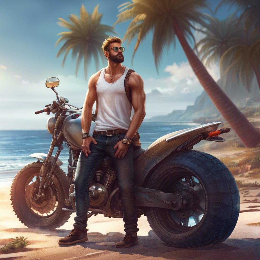 Guy and motorcycle