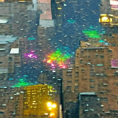 Colorful diamants raining in downtown new York and cause col...