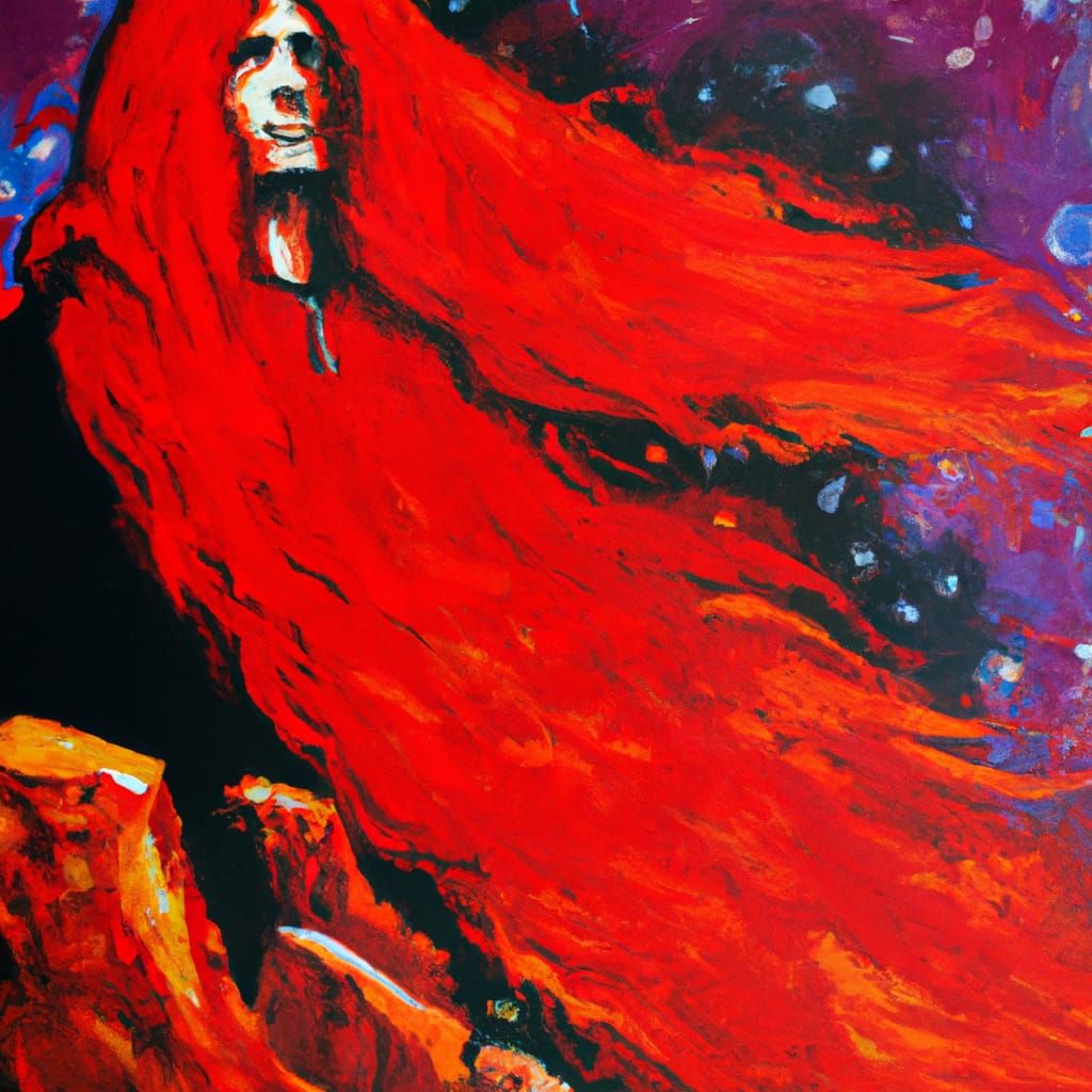 Volcanic Graffiti: Man with Red Hair