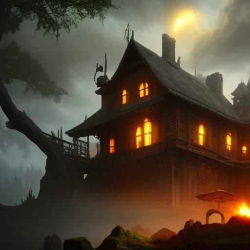 fractale d'une maison abandonnée dans un bois : psychose en ...