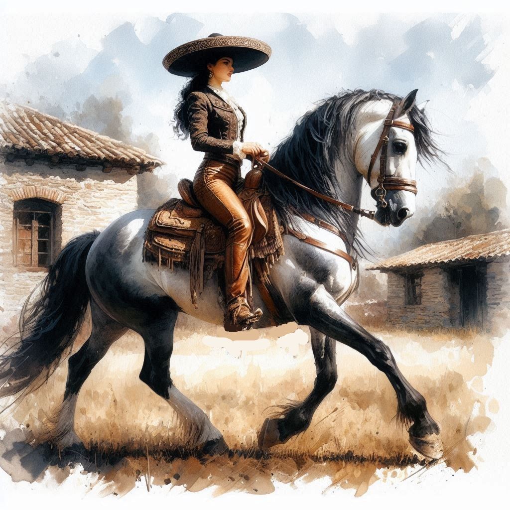"The Senorita on the Andalusian"
