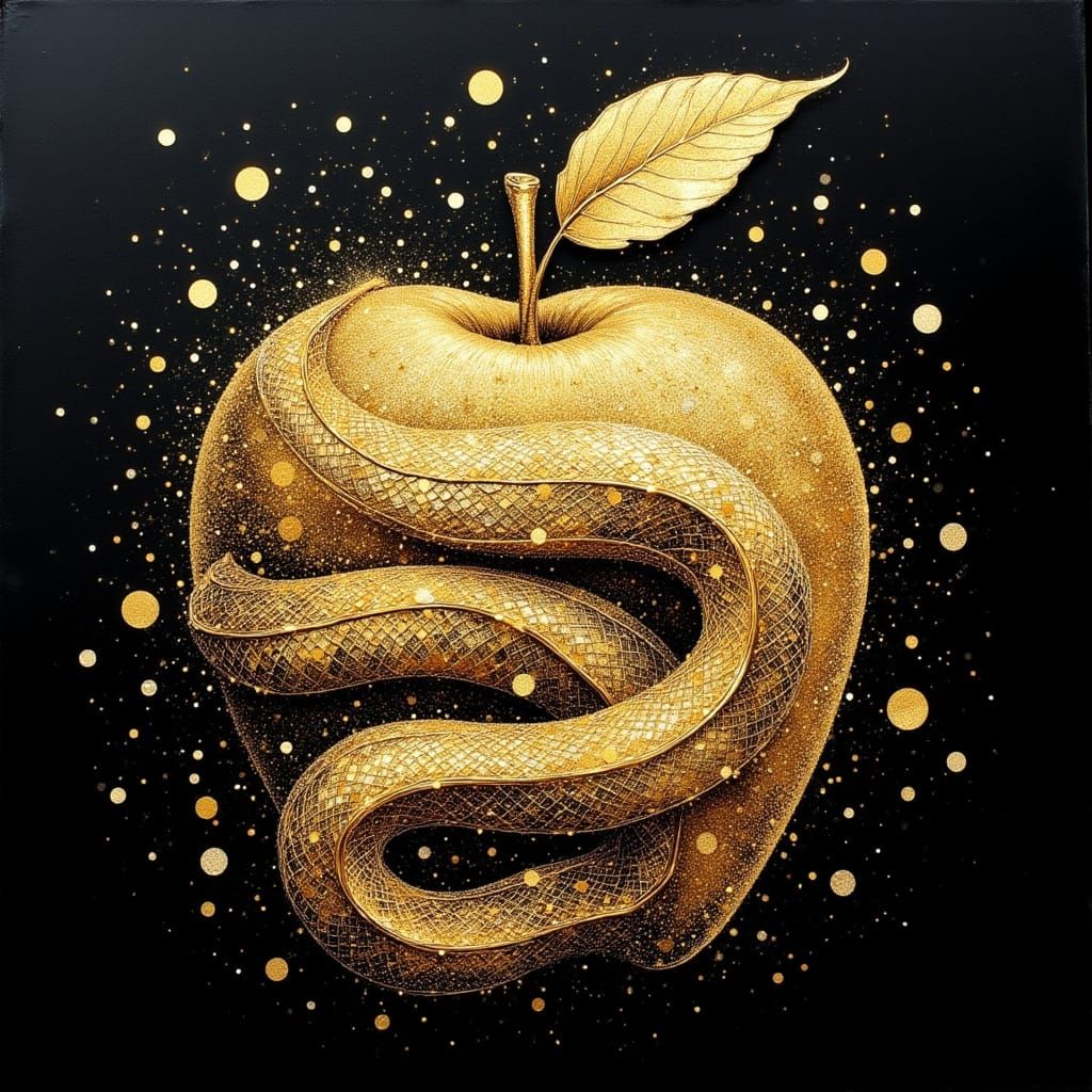 Golden apple and snake 