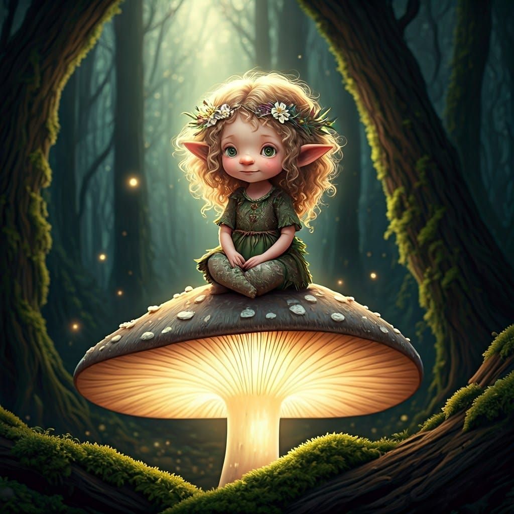 Gnome on a Mushroom 