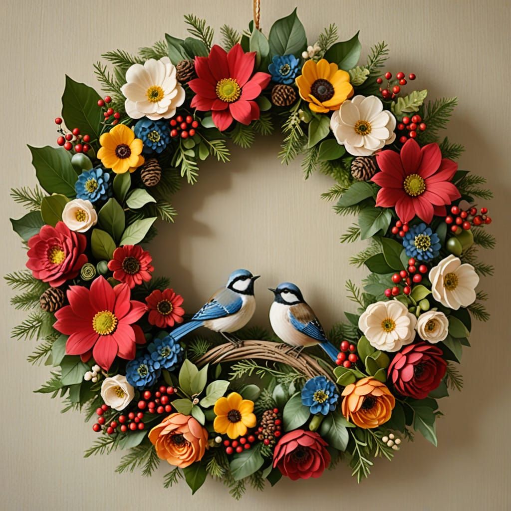 Christmas floral wreath  by @Xal