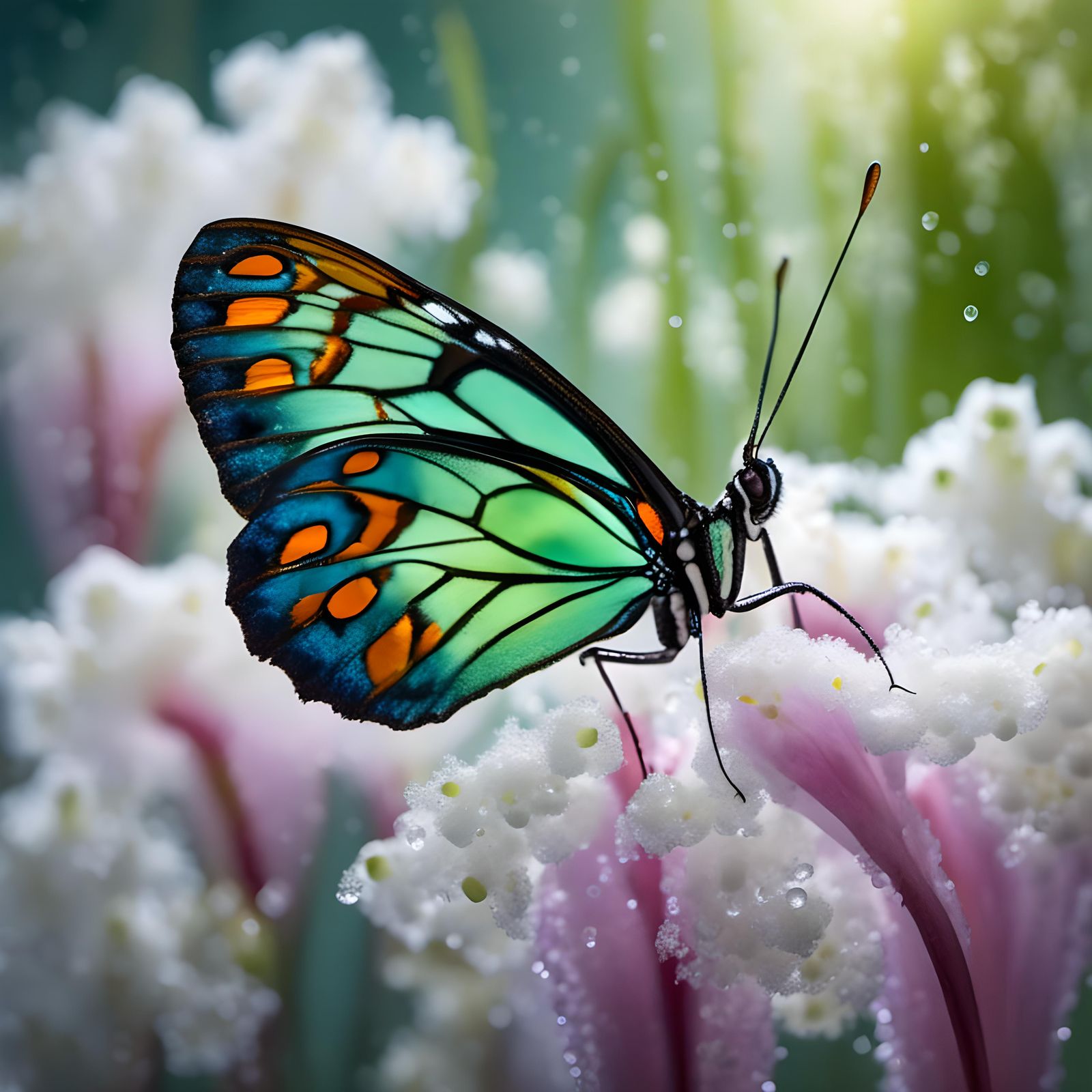 A glasswing butterfly