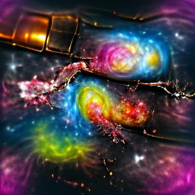 Galaxy's collision colourful